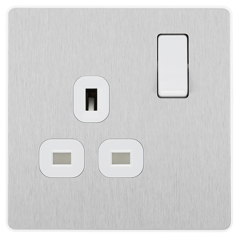 BG Electrical Evolve Brushed Steel - Single, switched, single pole