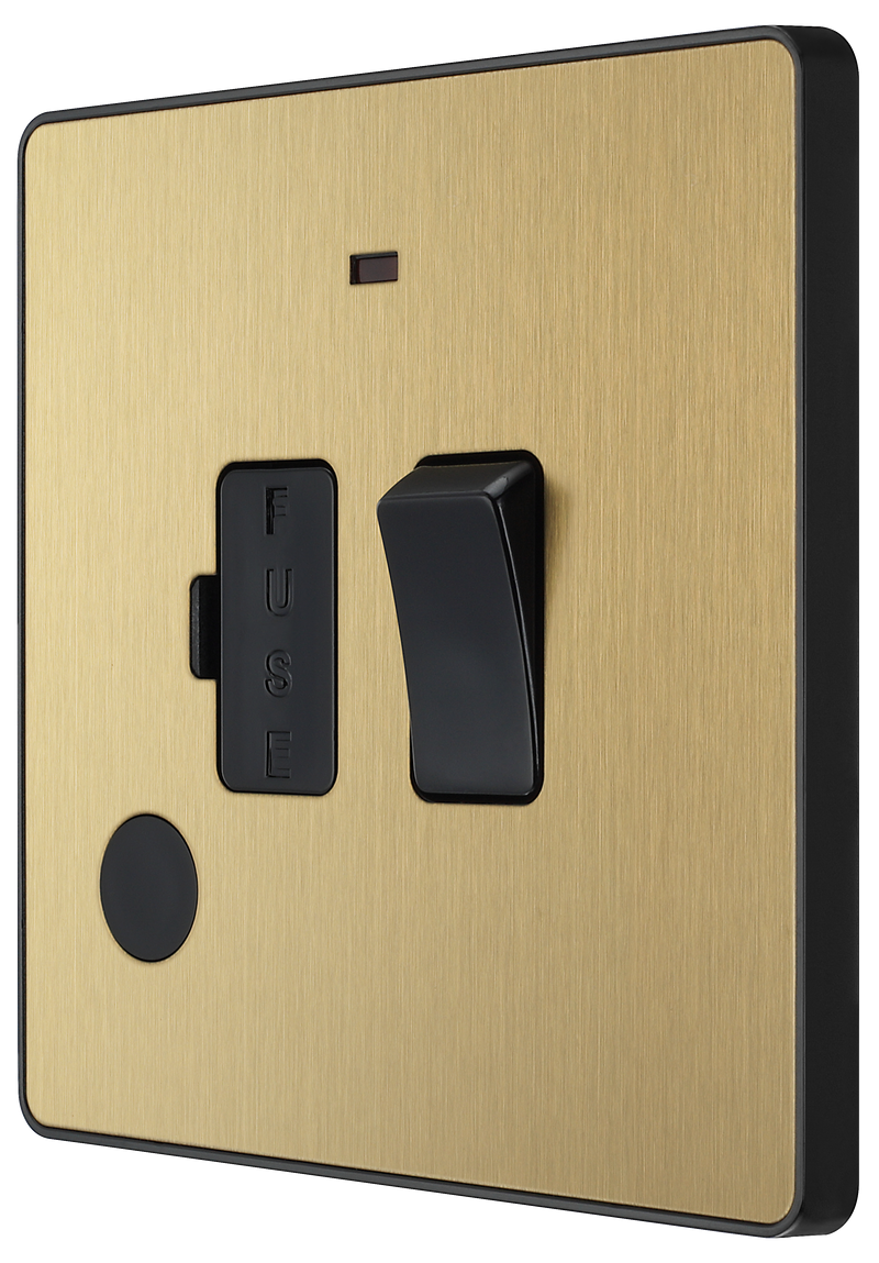 BG Electrical Evolve Satin Brass - Switched and fused with indicator