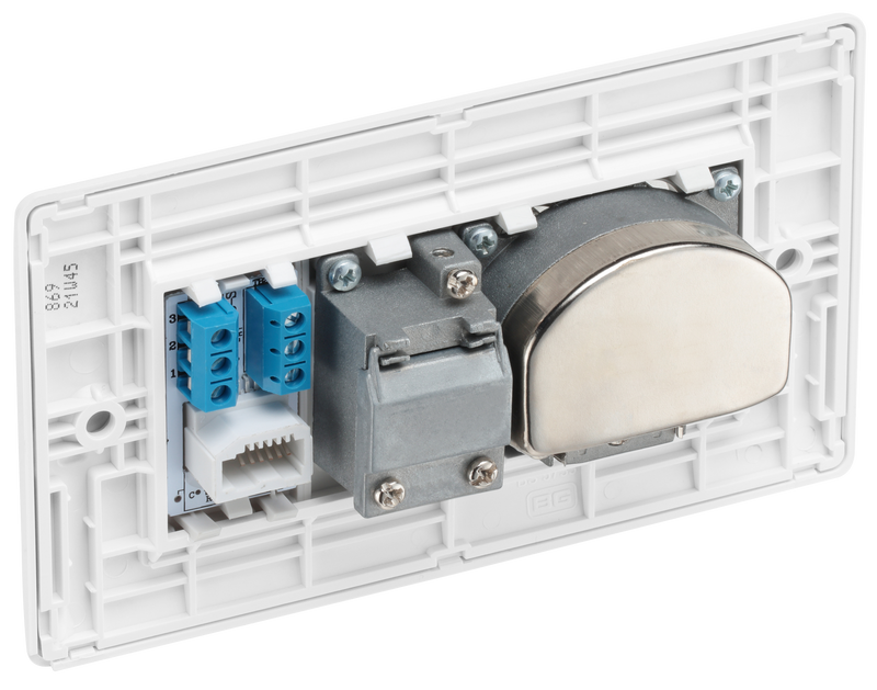 BG Electrical 800 Series - Quadplex, 2 x sat, BT outlet and co-ax returned - screened