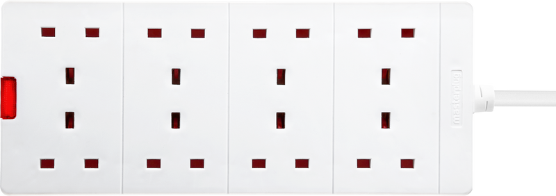 Masterplug Basic - 8 Sockets, 2m, 13A, White