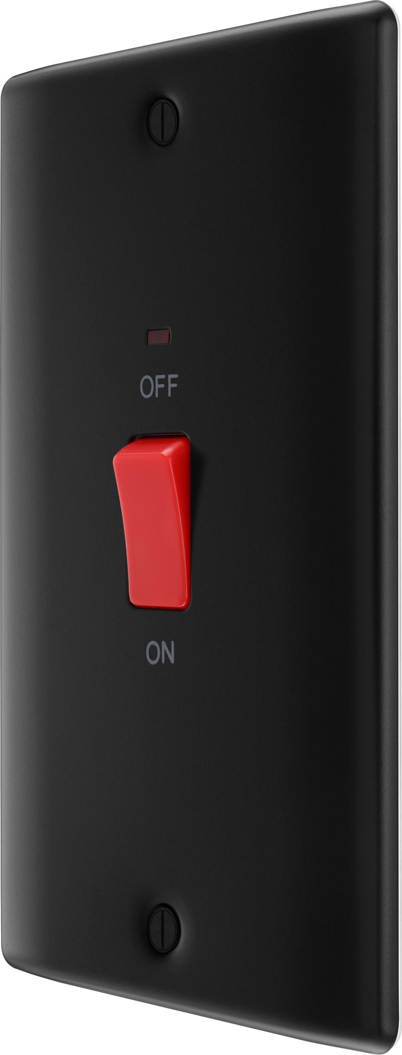 BG Electrical Nexus Metal Matt Black - 45A, double pole, large plate, with indicator