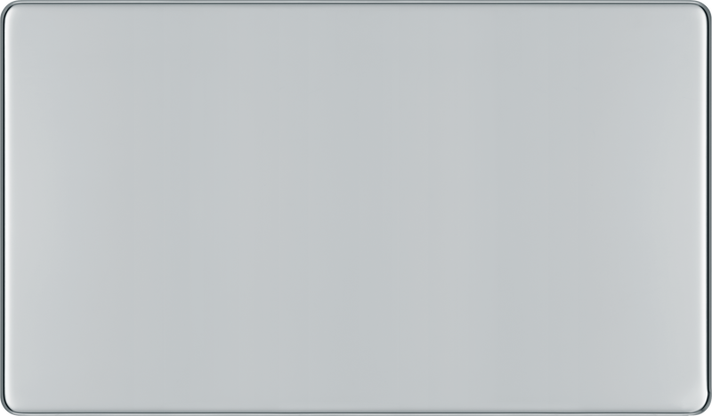 BG Electrical Flatplate Screwless Polished Chrome - Double, blank plate