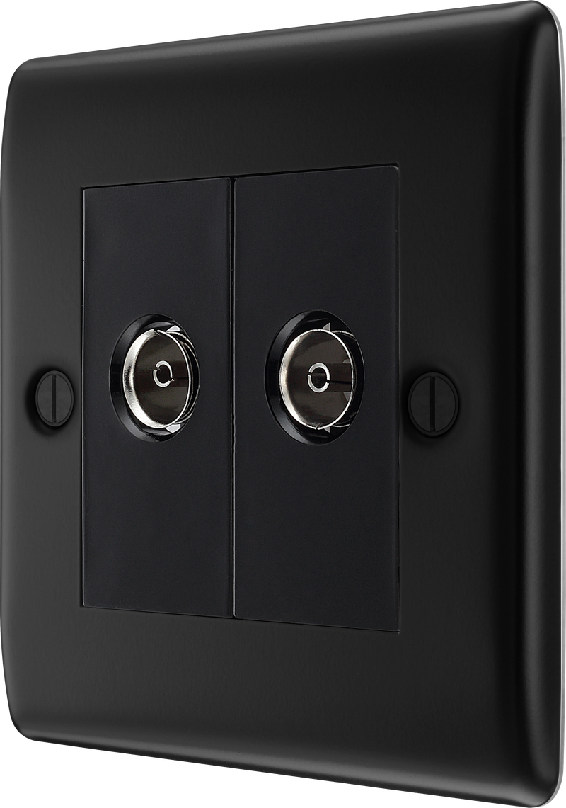 BG Electrical Nexus Metal Matt Black - Double, TV/FM