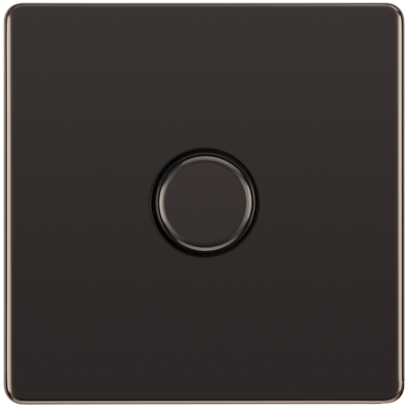 BG Electrical Flatplate Screwless Black Nickel - Single, 2 way push 200W