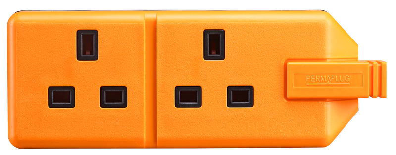 Masterplug Basic - 2 Sockets, 13A, Orange