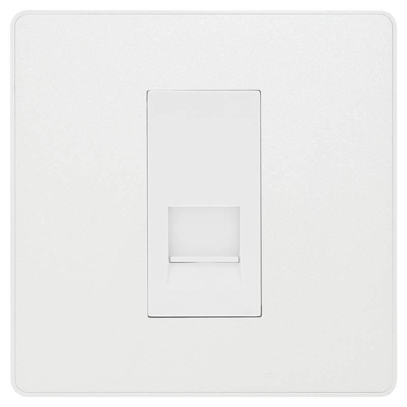 BG Electrical Evolve Pearlescent White - Single, telephone socket, master