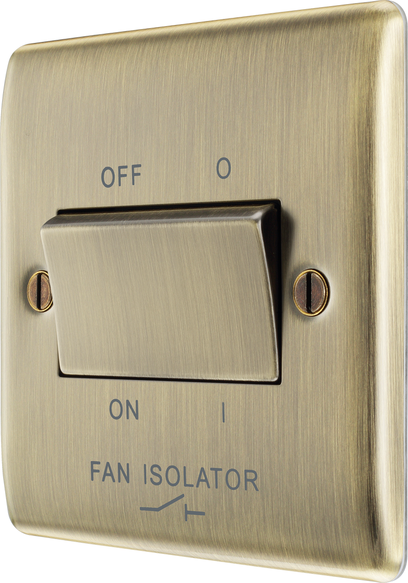 BG Electrical Nexus Metal Antique Brass - Triple pole fan isolator