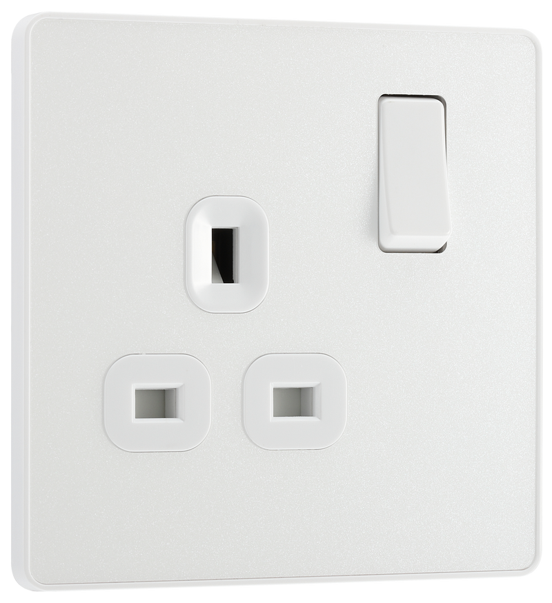 BG Electrical Evolve Pearlescent White - Single, switched, single pole