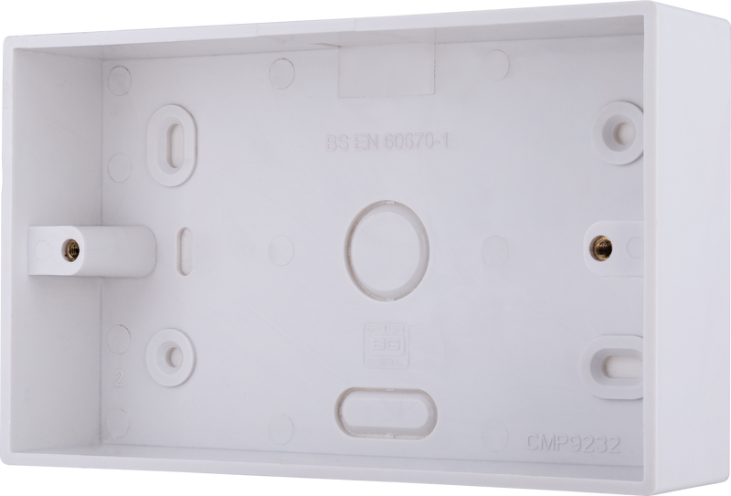 BG Electrical 900 Series - PVC Square Surface Box, Double, 32mm