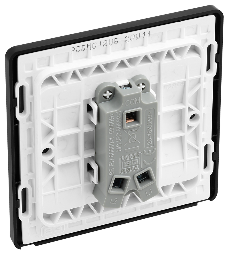 BG Electrical Evolve Matt Grey - Single, 2 way switch, wide rocker