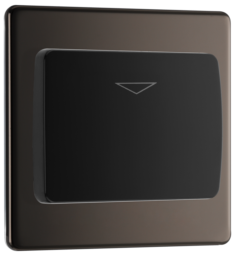 BG Electrical Flatplate Screwless Black Nickel - Hotel key card switch