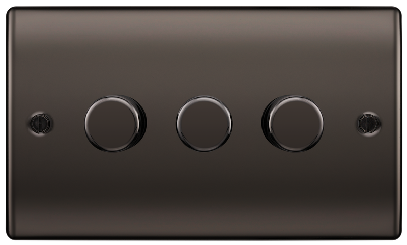 BG Electrical Nexus Metal Black Nickel - Triple, 2 way push 200W