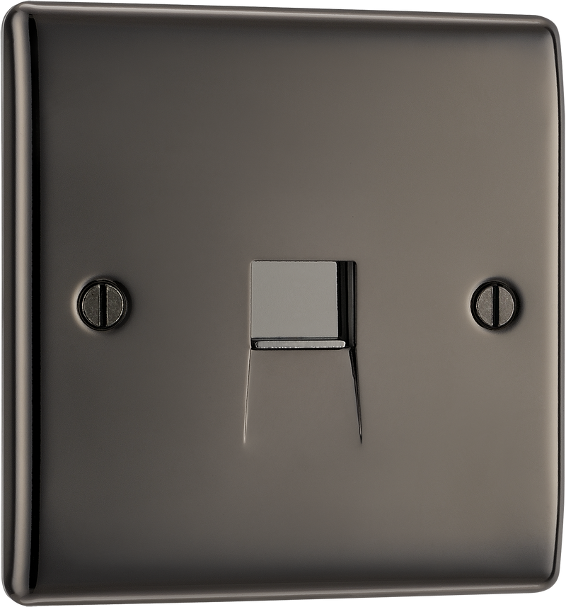 BG Electrical Nexus Metal Black Nickel - Single, telephone socket, secondary