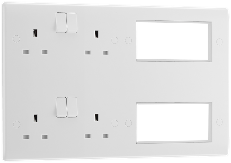 BG Electrical 800 Series - 2 x double, switched, douple pole, 8 Euro Module