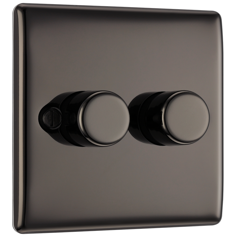 BG Electrical Nexus Metal Black Nickel - Double, 2 way push 200W
