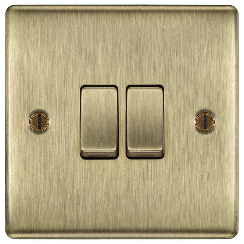 BG Electrical Nexus Metal Antique Brass - Double, 2 way switch
