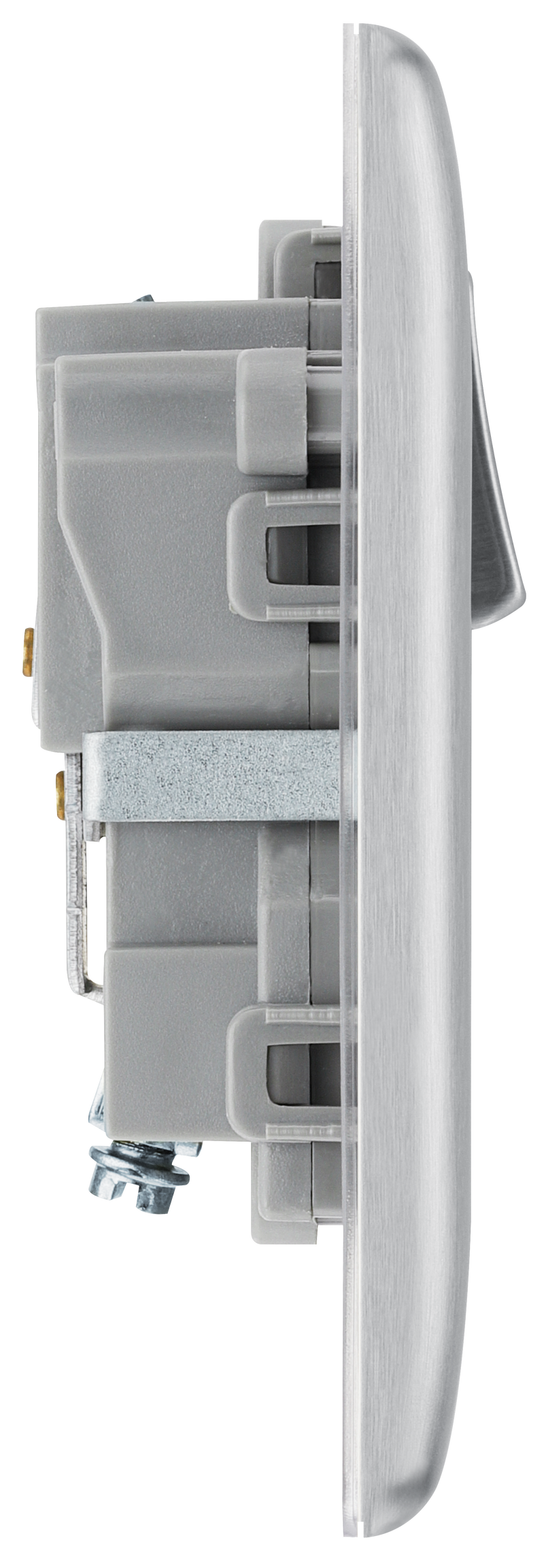 BG Electrical Nexus Metal Brushed Steel - Single switched, double pole