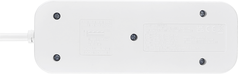 Masterplug Travel - 20W USB, 2 Socket Travel Extension Lead, 0.5m, 13A, White