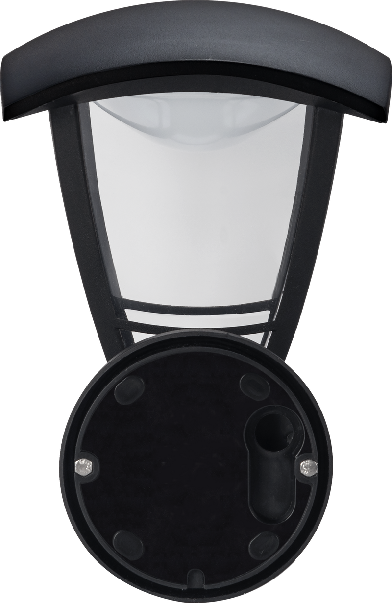 Luceco Coach Lantern - Exterior LED PIR Coach Lantern 4 Panel Bottom Arm 640lm 8w 4000k Ip44 Black