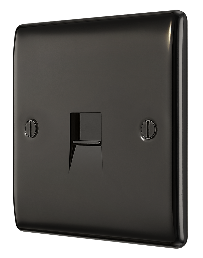 BG Electrical Nexus Metal Black Nickel - Single, telephone socket, master