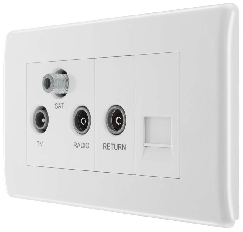 BG Electrical 800 Series - Triplex with BT outlet and co-axial return - screened