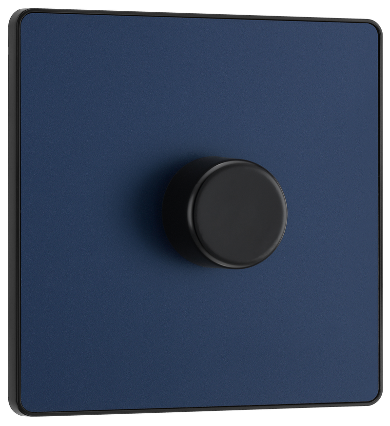 BG Electrical Evolve Matt Blue - Single, 2 way push 200W