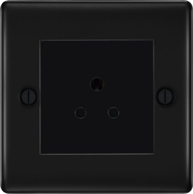 BG Electrical Nexus Metal Matt Black - 2A, Single, unswitched, round pin