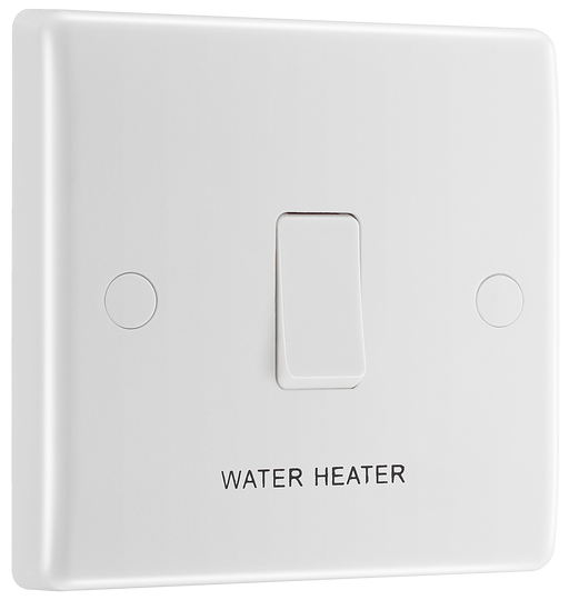 BG Electrical 800 Series - 20A, double pole, marked "water heater", with flex outlet
