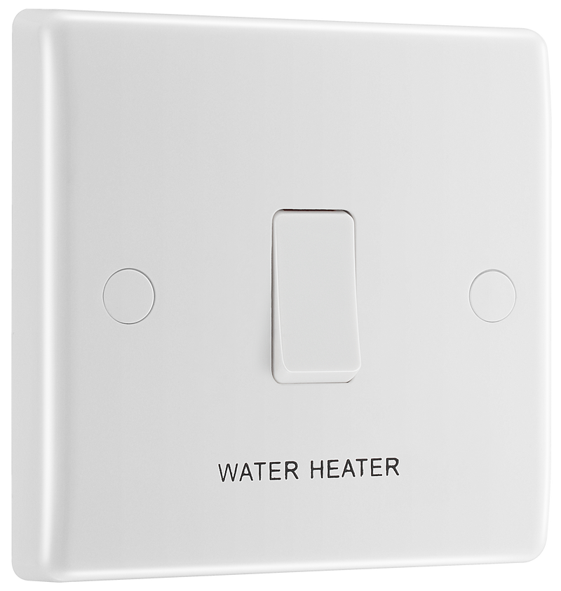 BG Electrical 800 Series - 20A, double pole, marked "water heater", with flex outlet