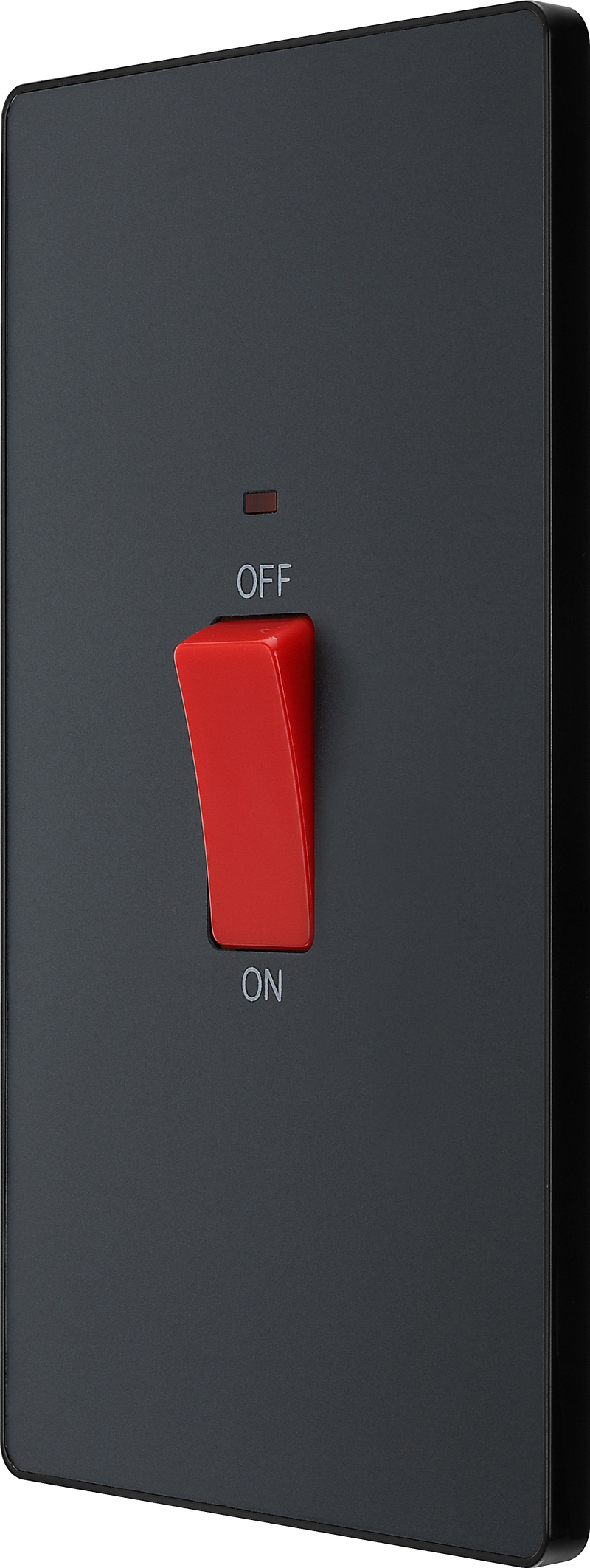 BG Electrical Evolve Matt Grey - 45A, double pole, large plate, with indicator