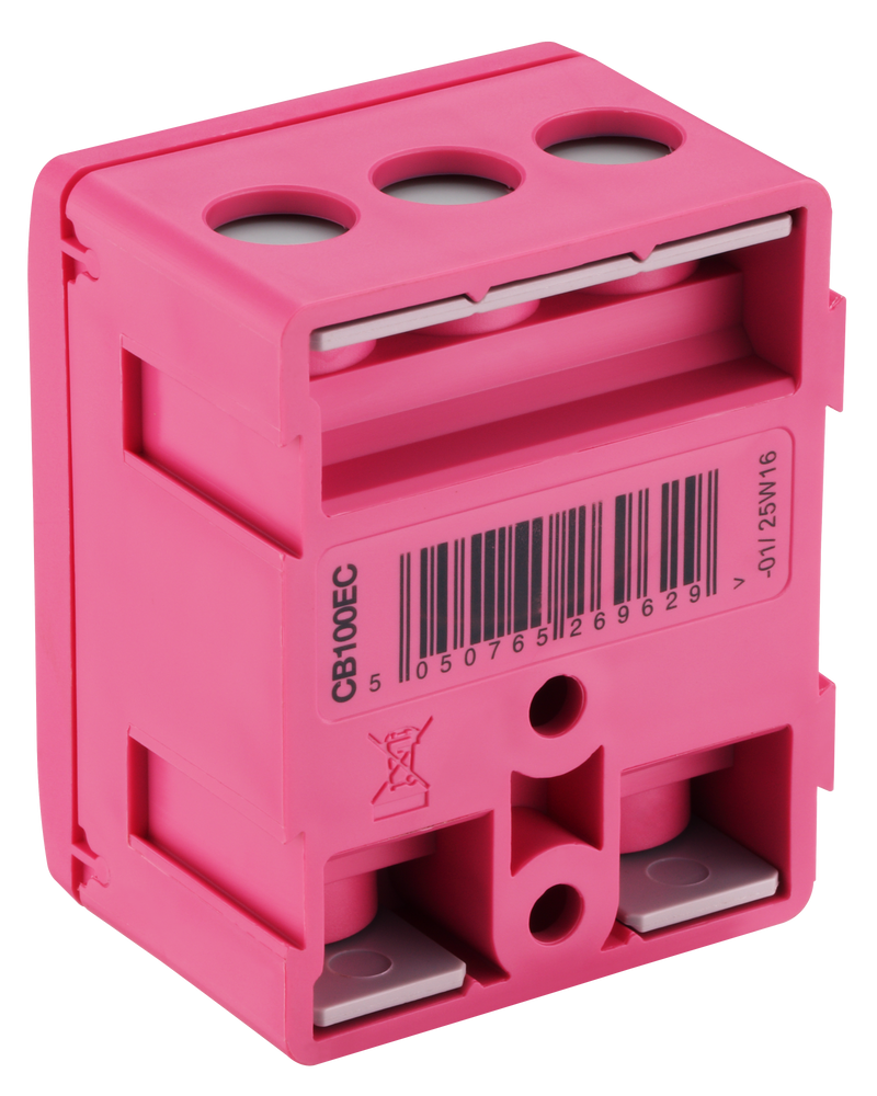 BG Circuit Protection Cp Connectors - 100A 5 Way Connector Block - Functional Earth - Pink