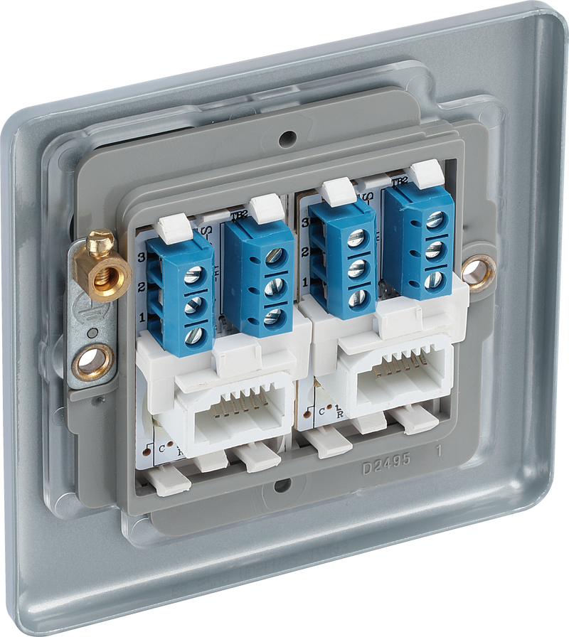 BG Electrical Metal Clad - Double, telephone socket, secondary