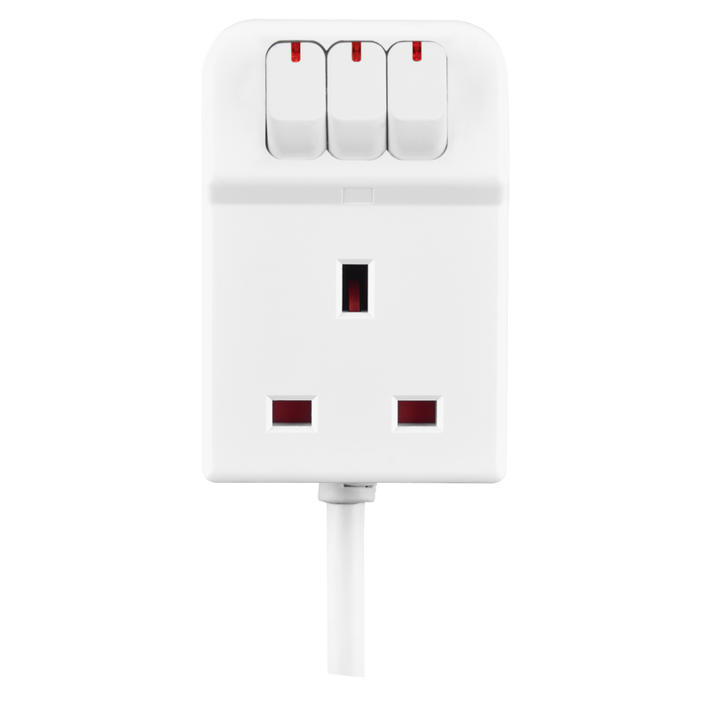 Masterplug Basic - 3 Sockets, 2m, 13A, White