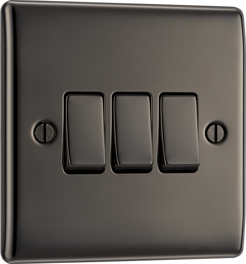 BG Electrical Nexus Metal Black Nickel - Triple, 2 way switch
