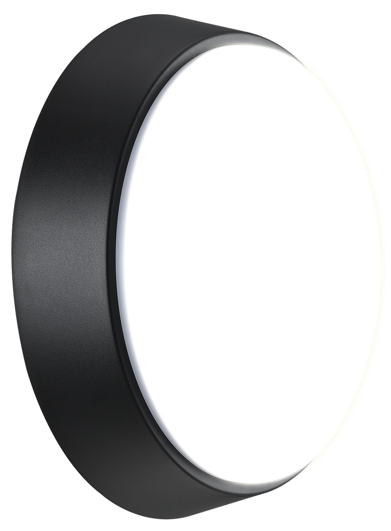 Luceco Ext Residential - Exterior residential bulkhead round 700lumens with white or black bezel