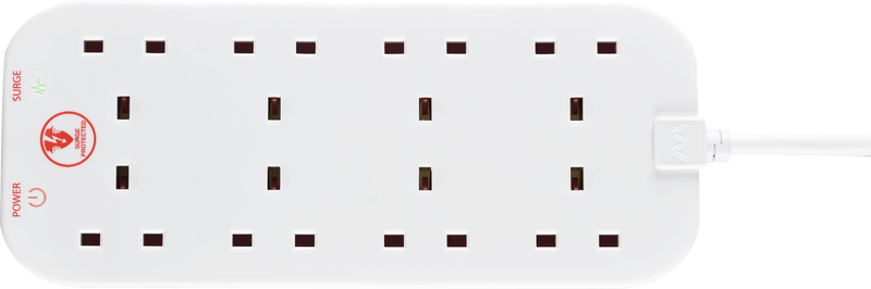 Masterplug Basic - 8 Sockets, 2m, 13A, White