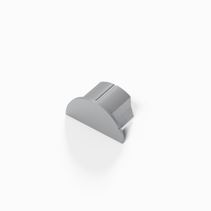 D-Line Trunking - 30x15mm Aluminium-Effect Smooth-Fit End Cap