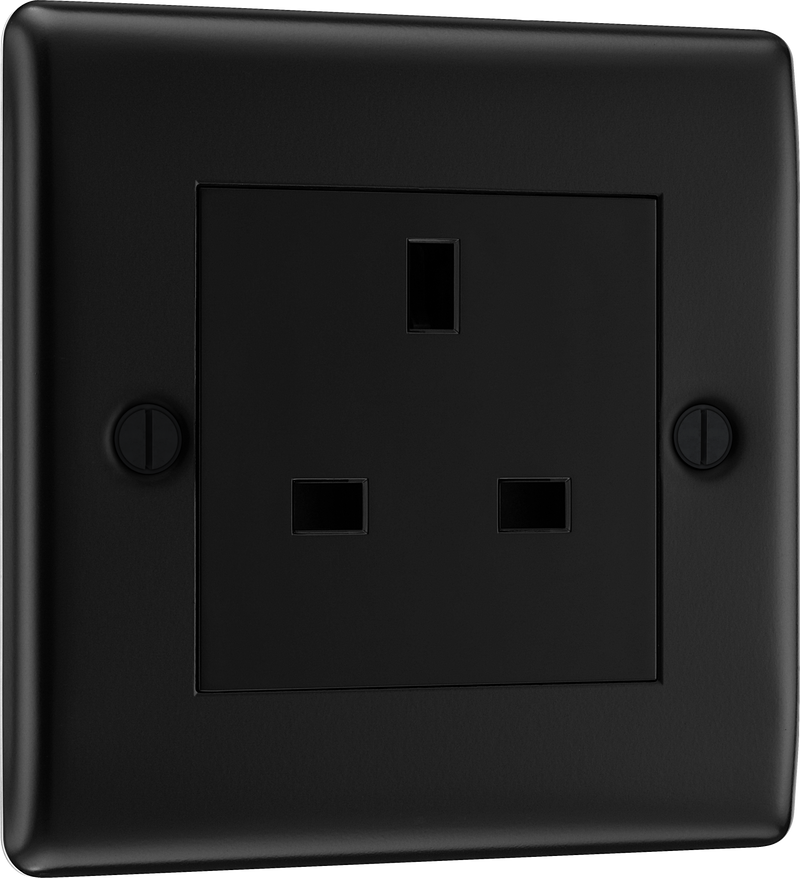 BG Electrical Nexus Metal Matt Black - Single unswitched, double pole
