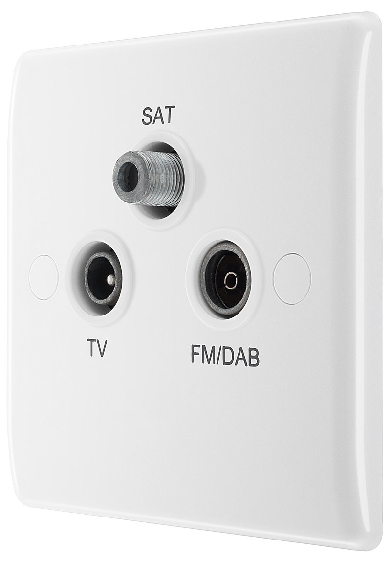 BG Electrical 800 Series - Triple TV/FM/SAT triplex - screened