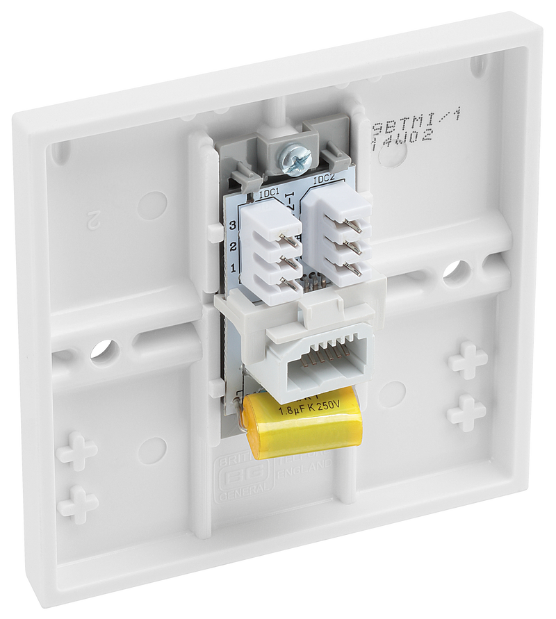 BG Electrical 900 Series - Single, telephone socket, master (IDC)