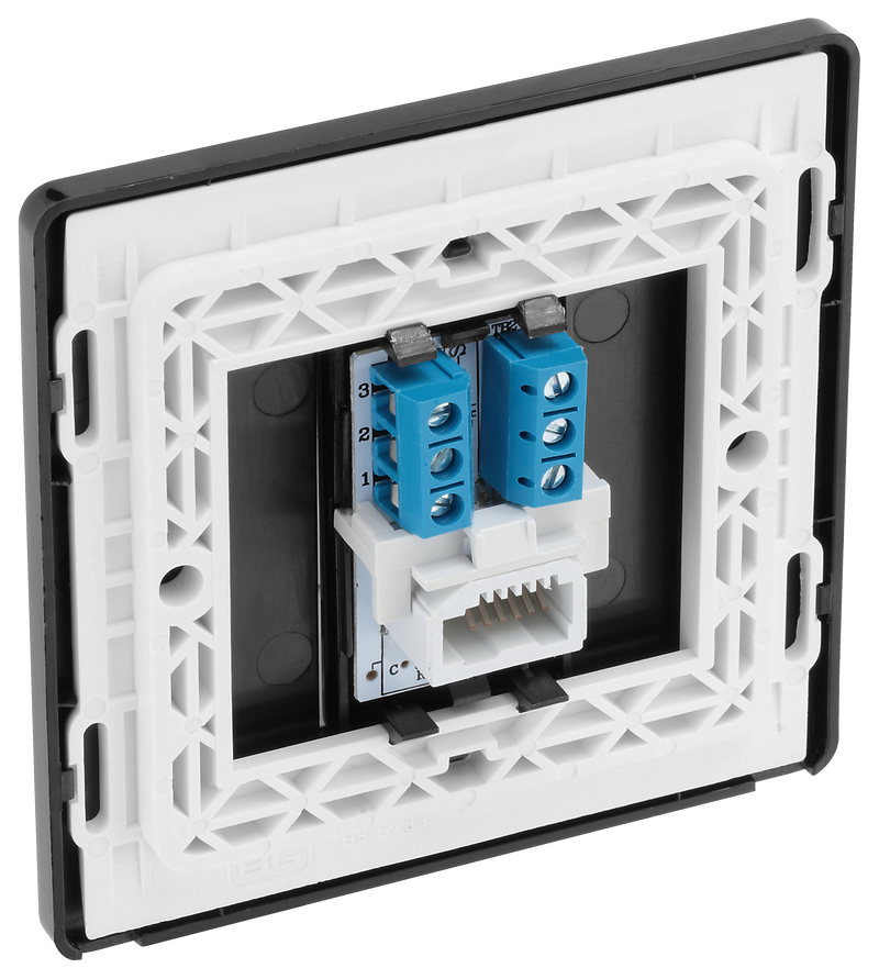 BG Electrical Evolve Matt Blue - Single, telephone socket, secondary