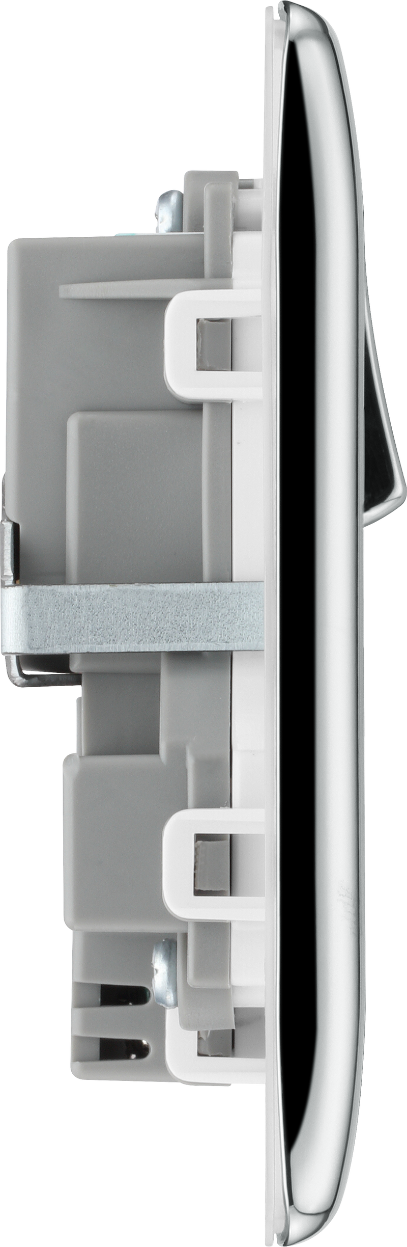 BG Electrical Nexus Metal Polished Chrome - Double switched single pole, with USB A + C (12W)