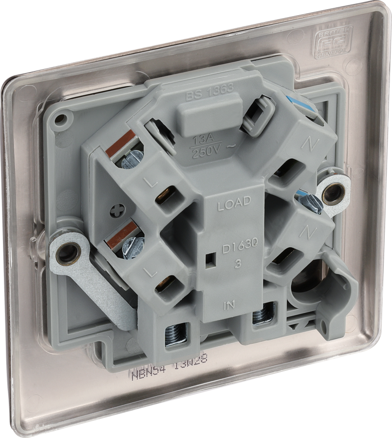 BG Electrical Nexus Metal Black Nickel - Unswitched and fused