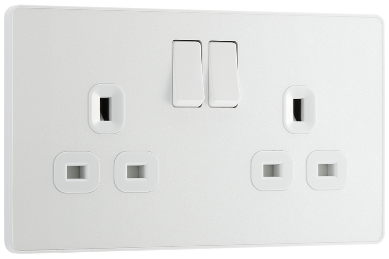 BG Electrical Evolve Pearlescent White - Double, switched, single pole