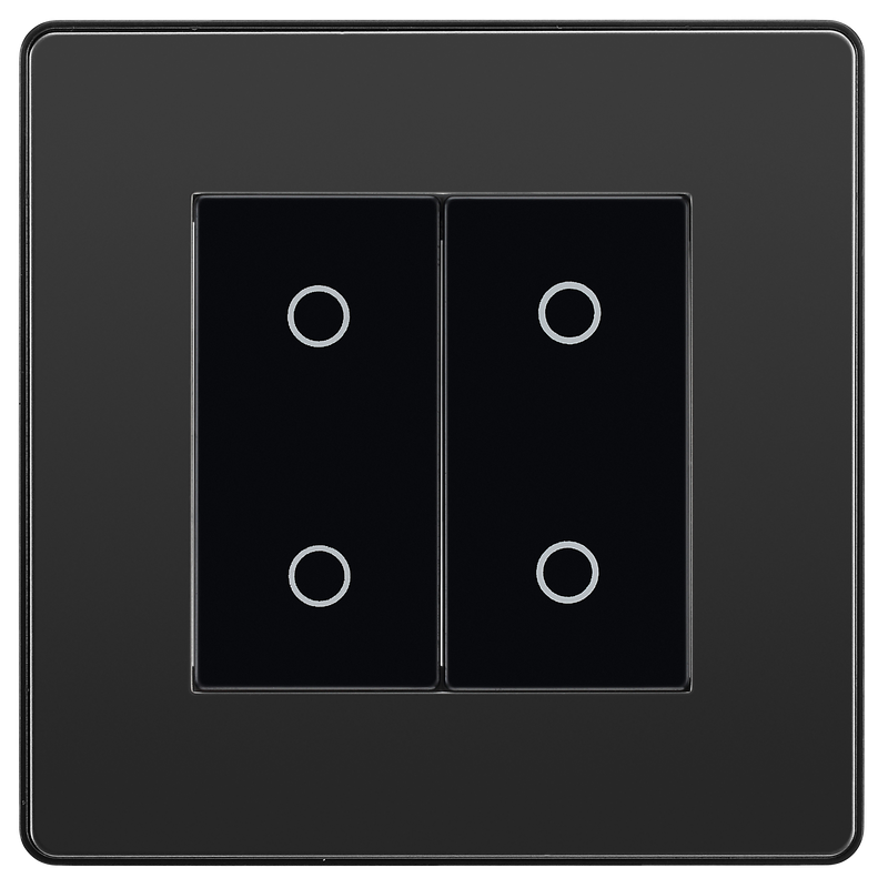 BG Electrical Evolve Black Chrome - Double, 2 way touch, 200W, secondary