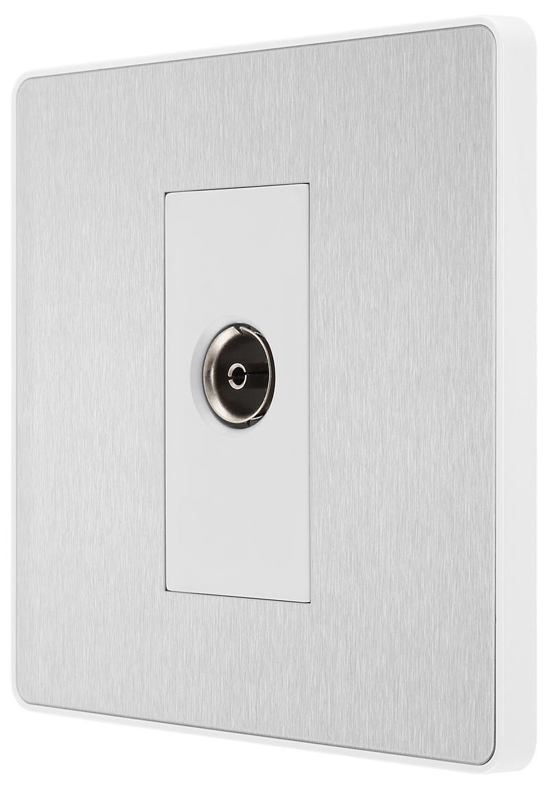 BG Electrical Evolve Brushed Steel - Single, co-axial