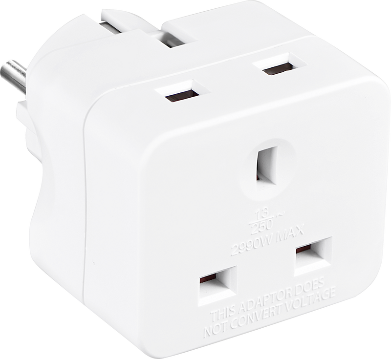Masterplug Travel - 2 Socket, White