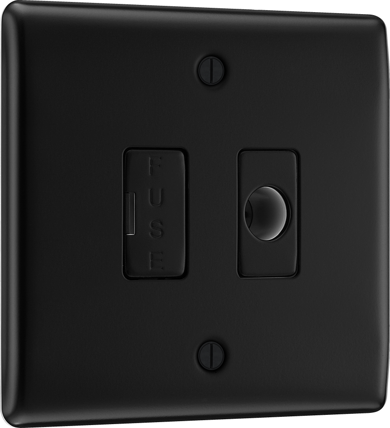 BG Electrical Nexus Metal Matt Black - Unswitched and fused with flex outlet