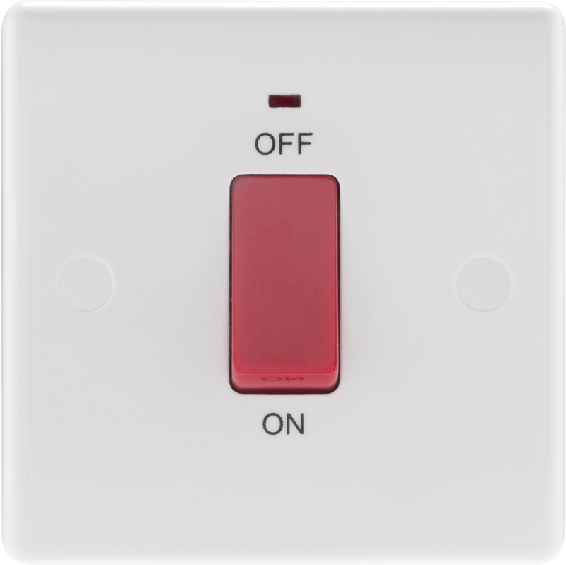 BG Electrical 800 Series - 45A, double pole, single plate, with indicator