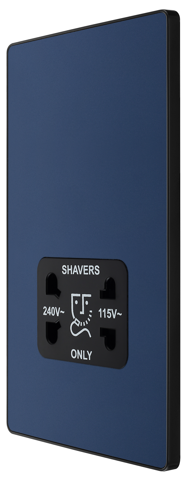 BG Electrical Evolve Matt Blue - 115/240V dual voltage shaver socket